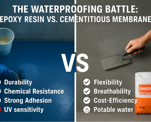 Epoxy Resin vs. Drizoro Cementitious Membrane for Waterproofing: A Comprehensive Guide