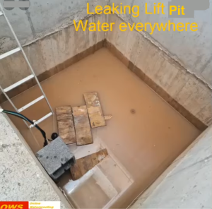 Water in Lift pit Leaking Lift Pits _ Solved with Drizoro Construction Products
