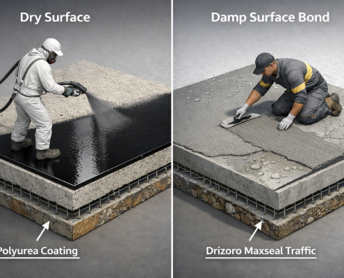 Concrete Deck Waterproofing: Polyurea or Drizoro Maxseal Traffic?